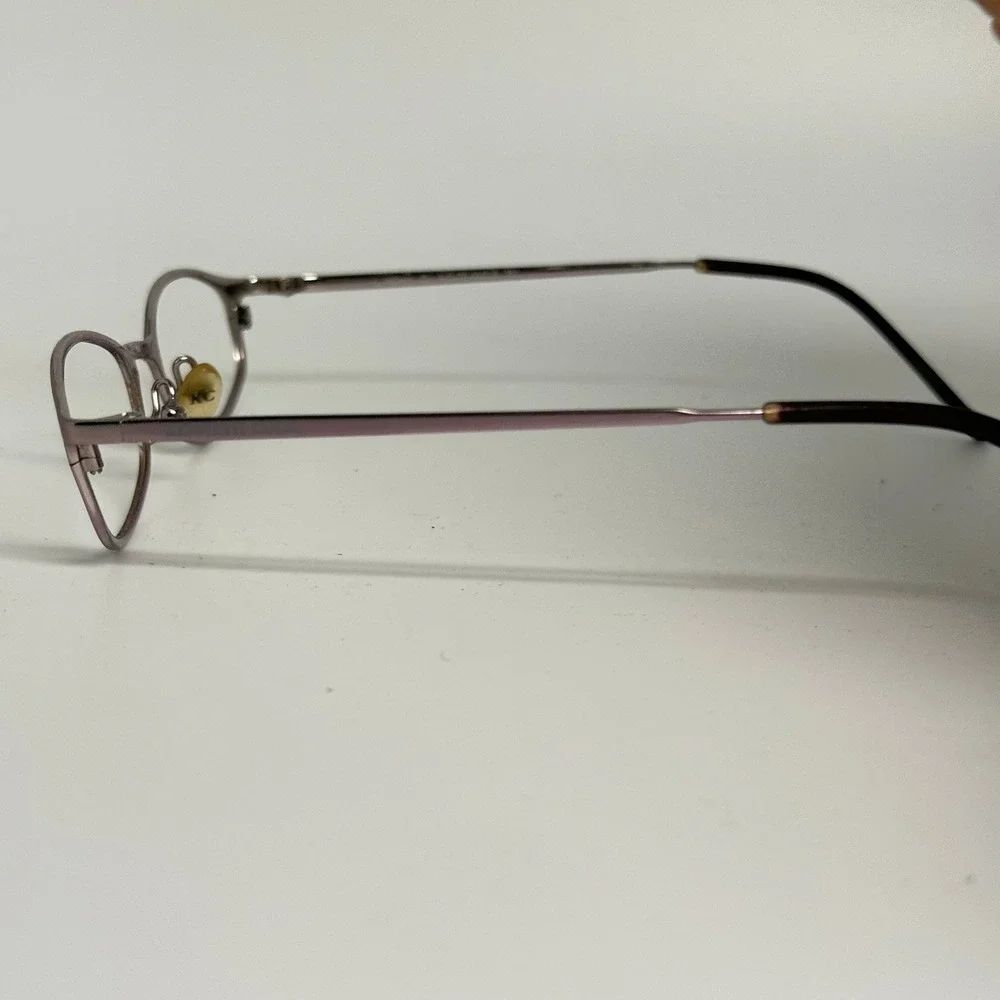 Kenneth Cole A-Cute Angle 751 Eyeglasses Pink Metal Oval Frame Italy 48-18-140